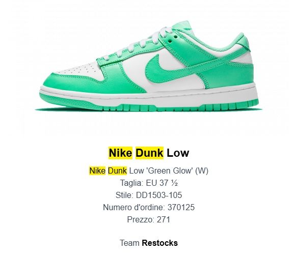 Nike Scarpe da donna: nike dunk low (Green Glow) – Usato da Zürich venduto da cat_rsn7 3