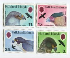 Briefmarken "Wanderfalke, Rotrückenbussard". Falklandinseln.