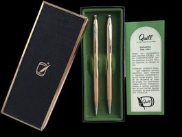 Vintage Quill Kugelschreiber & Druckbleistift 18KGold Plated