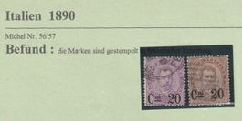 Italien - 1890- Nr.56/57 gestempelt
