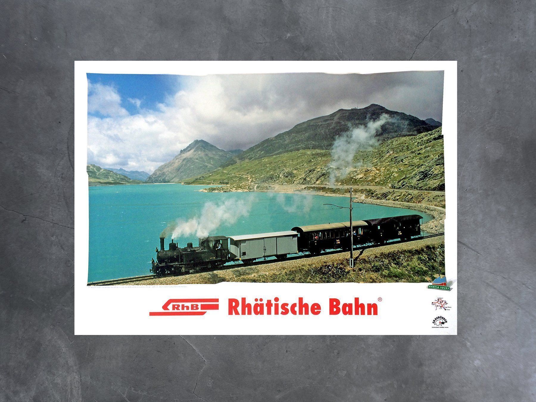 Poster & Bilder: Plakat Rhätische Bahn Dampfzug – Neu (gemäss Beschreibung) aus Chur von design-of-time