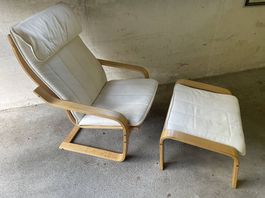 IKEA Sessel inkl. Hocker (POÄNG)