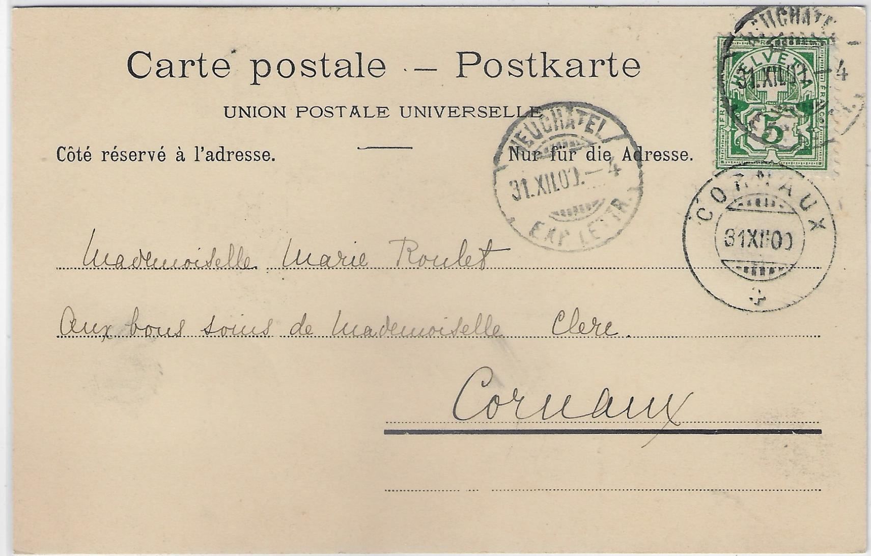 Cartoline postali: Neuchatel - Le Collegiale - Litho – Antico da Ettingen venduto da Kartenplanet 1