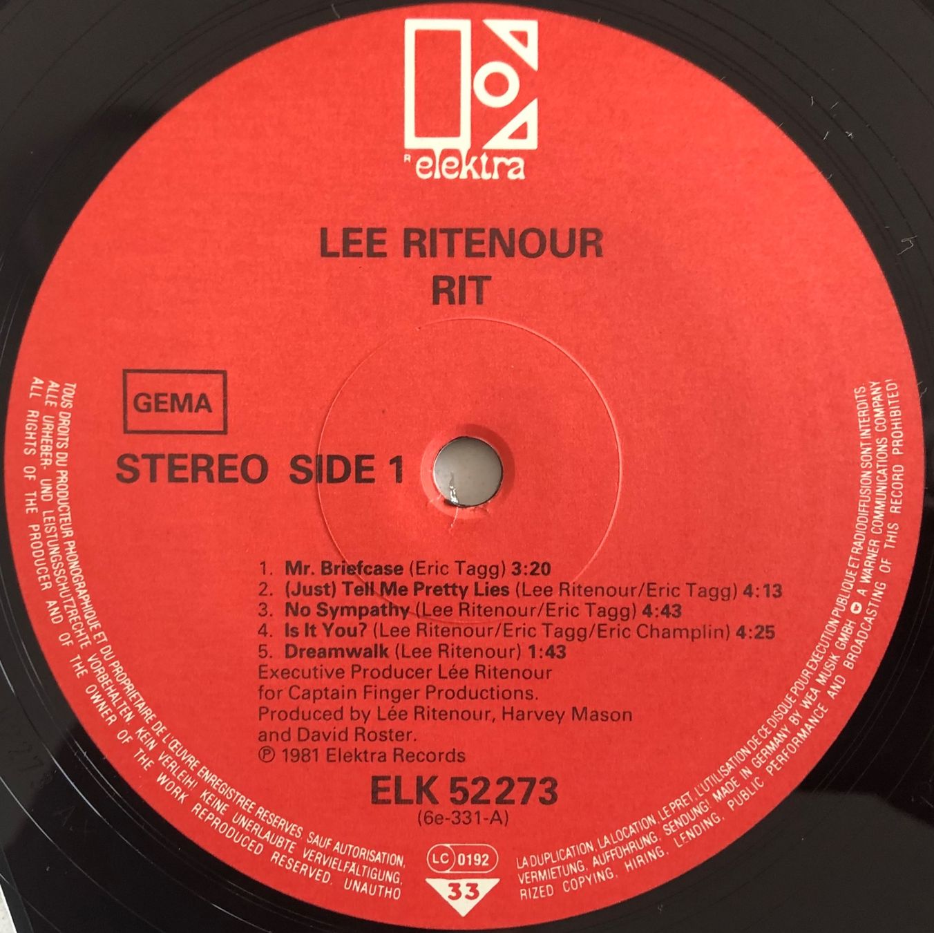 Vinyles: LEE RITENOUR - RIT – D'occasion à Poliez-Pittet par Newtown-Records 3