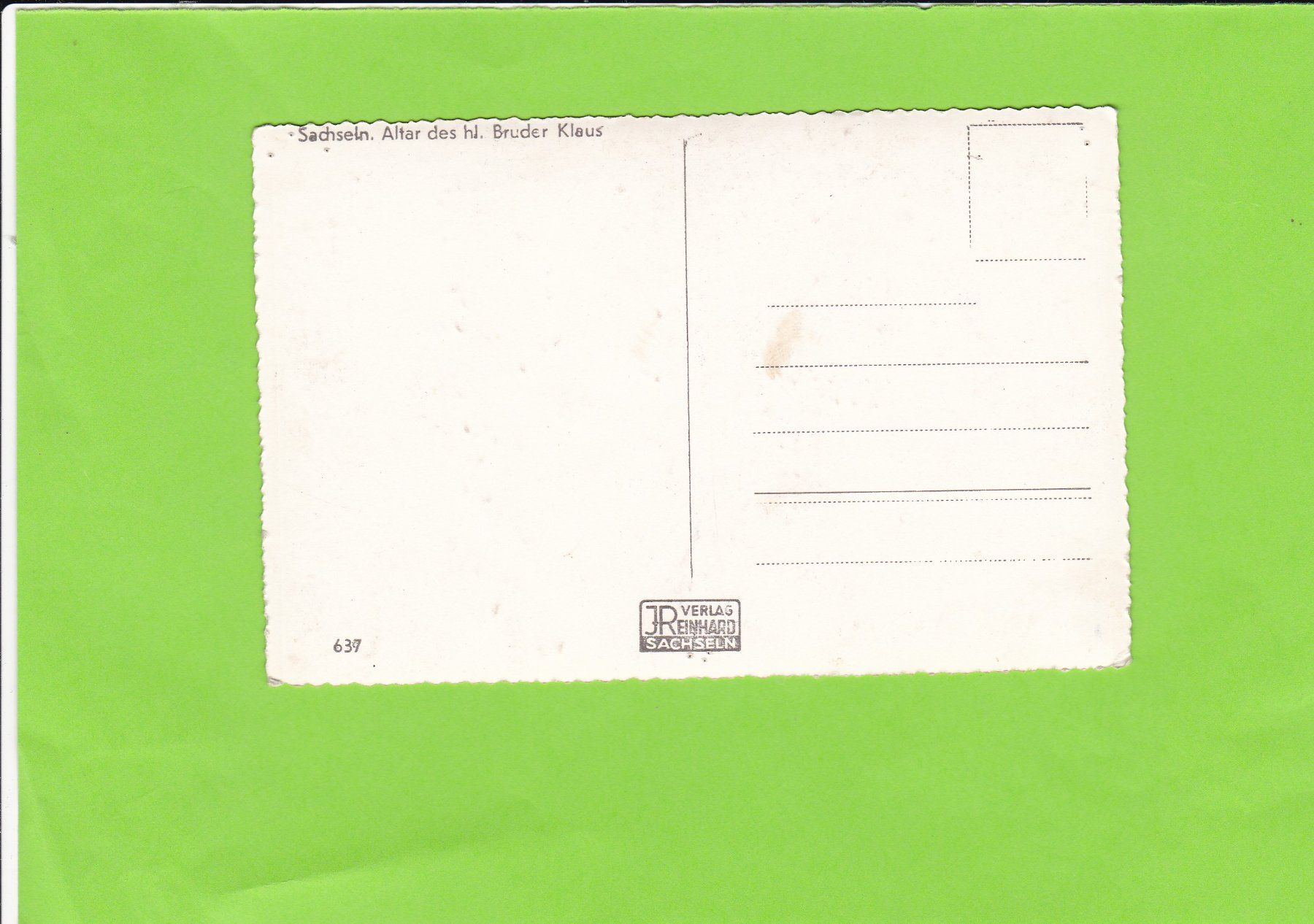 Cartoline postali: Sachseln. Altar des hl. Bruder Klaus – Usato da St. Peterzell venduto da neckertal 1