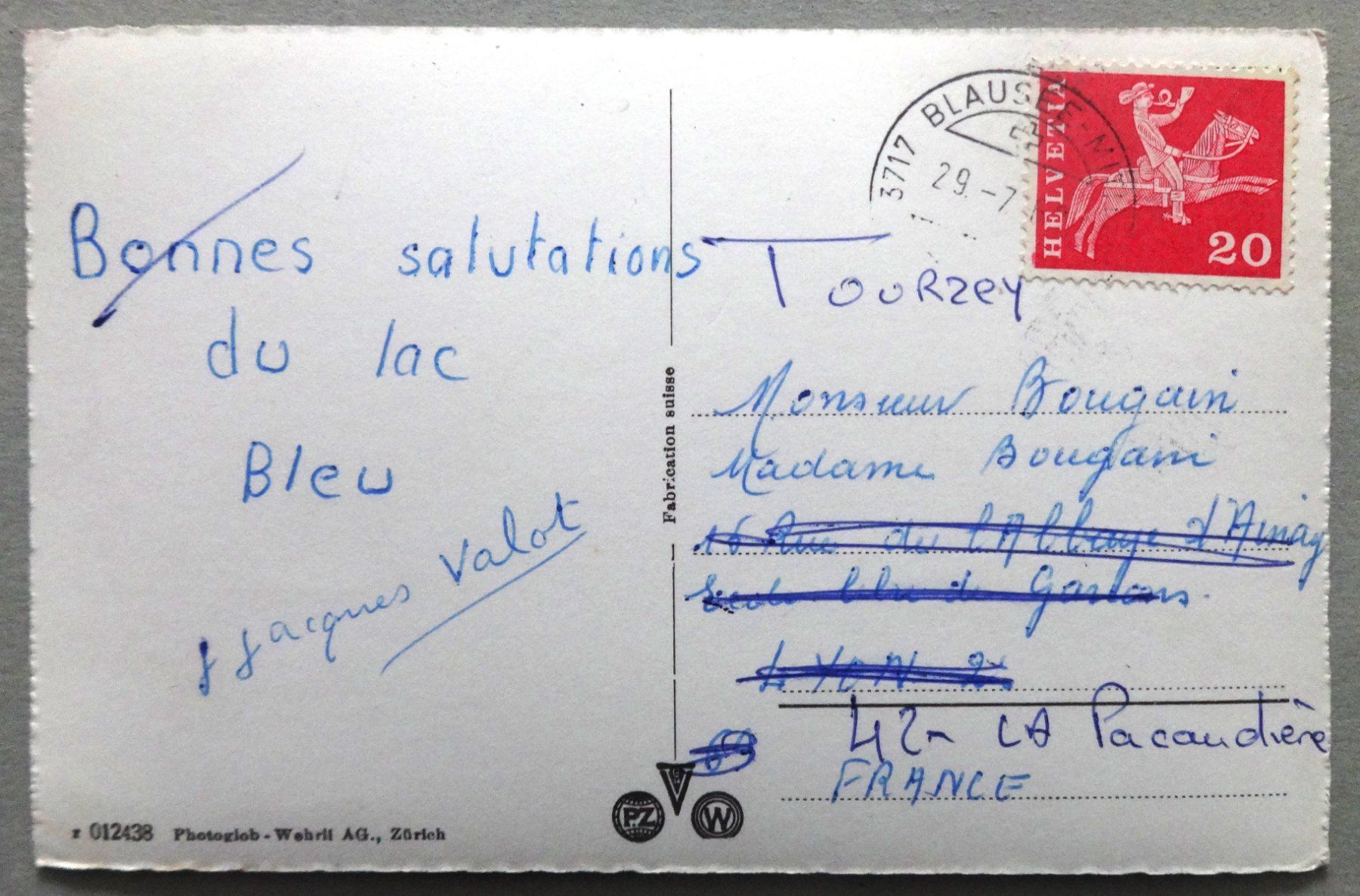Cartoline postali: Forellenzucht, Blausee – Usato da Fétigny venduto da Billy2miny 1