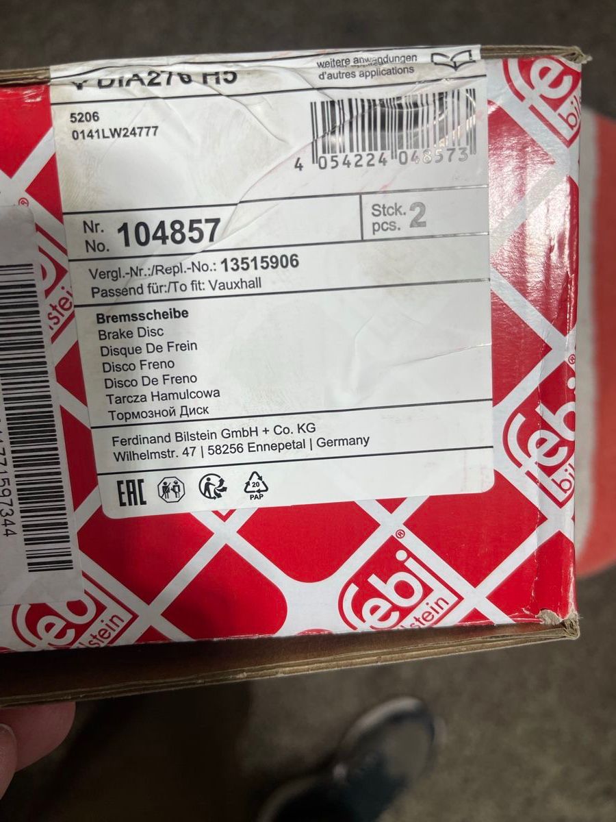 Tutti pezzi di ricambio auto: Bremsscheiben Febi Bilstein Opel Astra K – Nuovo e nell'imballaggio originale da Menziken venduto da oli_pc2z 2