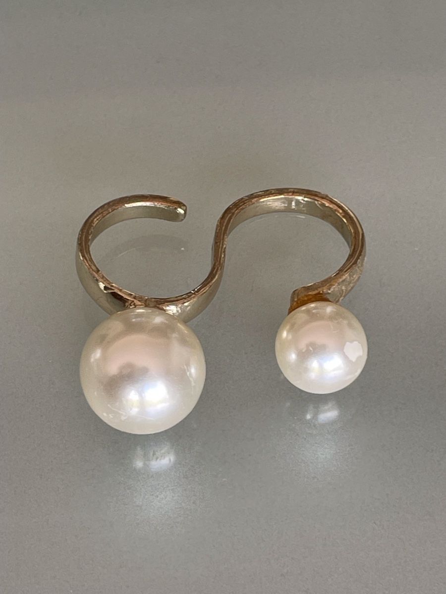Anelli: Bague double dorée avec perles – Usato da Vuadens venduto da Nina11 1
