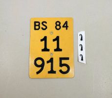 M1 - Mofanummer / Kontrollschild BS 84 - 11 915 - gelb