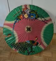 Asiatischer Regen / Sonnenschirm Ölpapier & Bambus Pfau