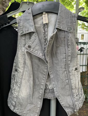 Coole Jeansweste von Bershka Denim, Grösse S, Grau