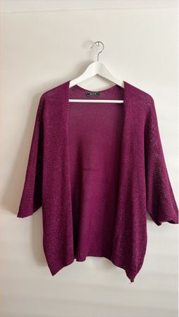 Damen Strickjacke Wauw lila glitzernd ungetragen