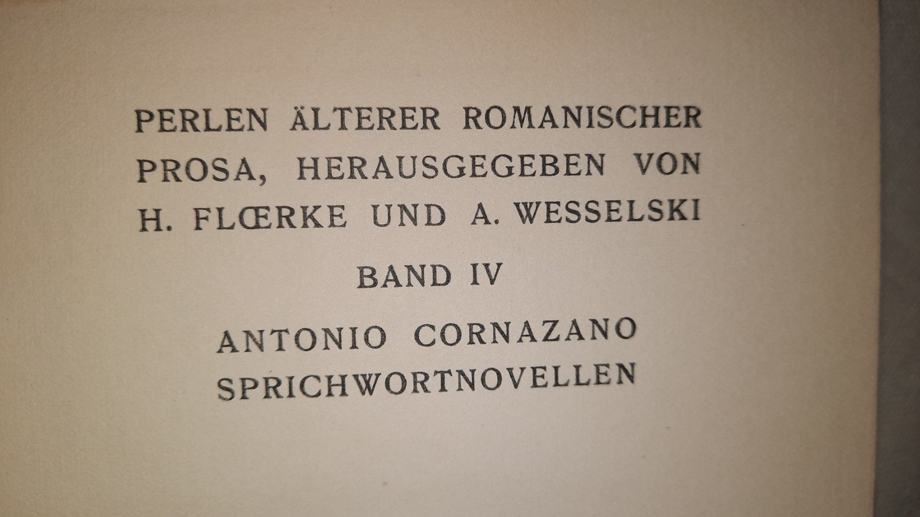Bücher: DIE SPRICHWORT-NOVELLEN  DES PLACENTINERS ANTONIO  CORNAZANO – Gebraucht aus zürich von gabab 2