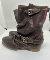 [NEU]: braune Lederstiefeletten mit Schnallen - Gr. 36