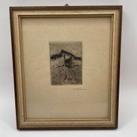 Original Radierung J. Büsser signiert gerahmt