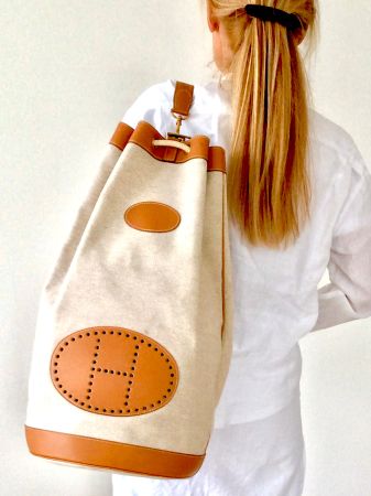 Hermès Sea Bag 28x28x50cm Leder/Canvas Neu Top Einmalig