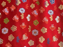 Japanischer Stoff, rot, 70cm x 50cm, gewoben