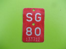 Velonummer / Fahrradnummer SG 80