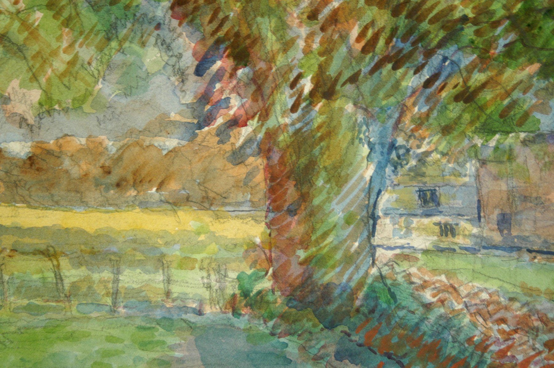 Dipinti: Wiese mit Bäumen Sc. Stephenson Aquarell – Usato da Herisau venduto da Wisen 3