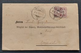Faltpapier 1892, frankiert mit Helvetia 5 Rp.