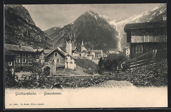 Cartoline postali: Goeschenen, Blick auf die Ortschaft an d – Usato da Berlin venduto da bartko-reher