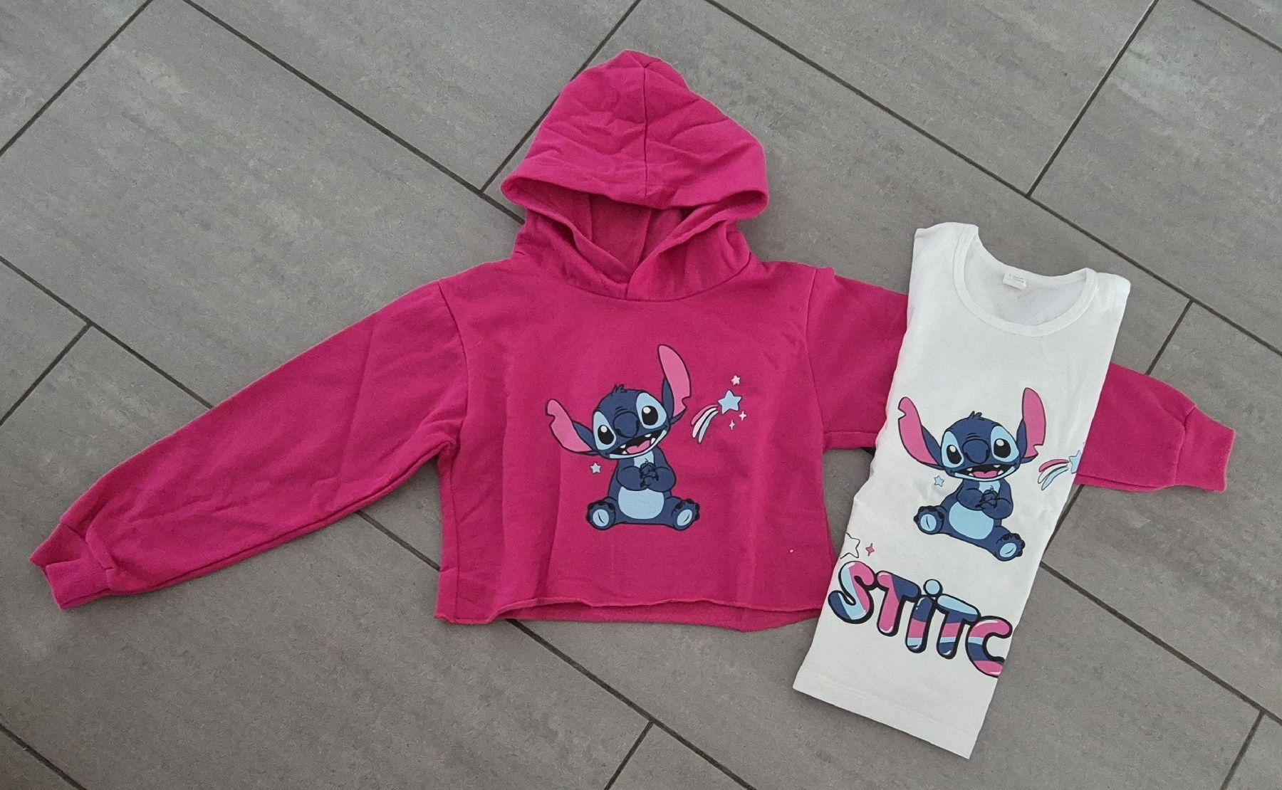 Lotti & Set di vestiti: Stitch Kinder-Set:Pinker Kapuzenpulli &weisses Oberteil,Gr10 – Nuovo (secondo la descrizione) da Wettingen venduto da mcu_67