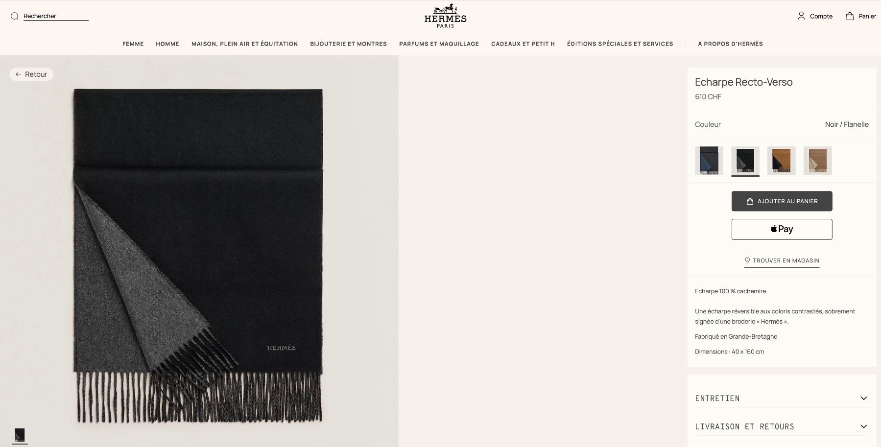 Hermès Foulard & Sciarpe: Echarpe Hermès Recto-Verso - 100% cachemire – Nuovo (secondo la descrizione) da Givrins venduto da Nicolux01 8