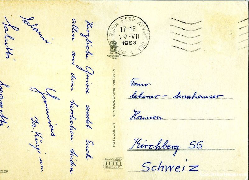 Cartoline postali: Alitalia - Originalkarte + 1963 – Usato da Emmenbrücke venduto da teestube 1