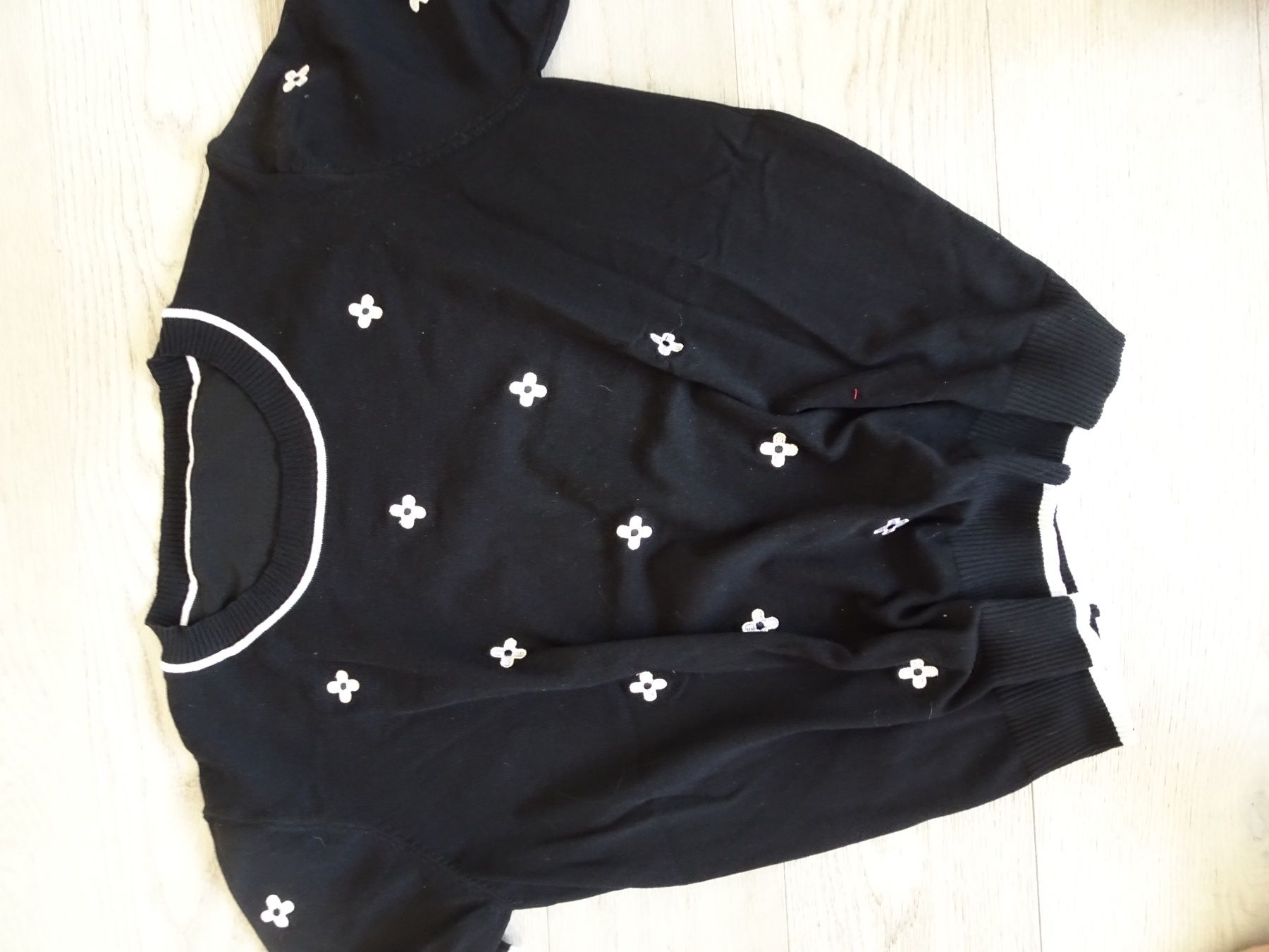 Top: Stricktop schwarz weiss kurzarm Gr. 46 – Nuovo (secondo la descrizione) da Winterthur venduto da Riiita 2