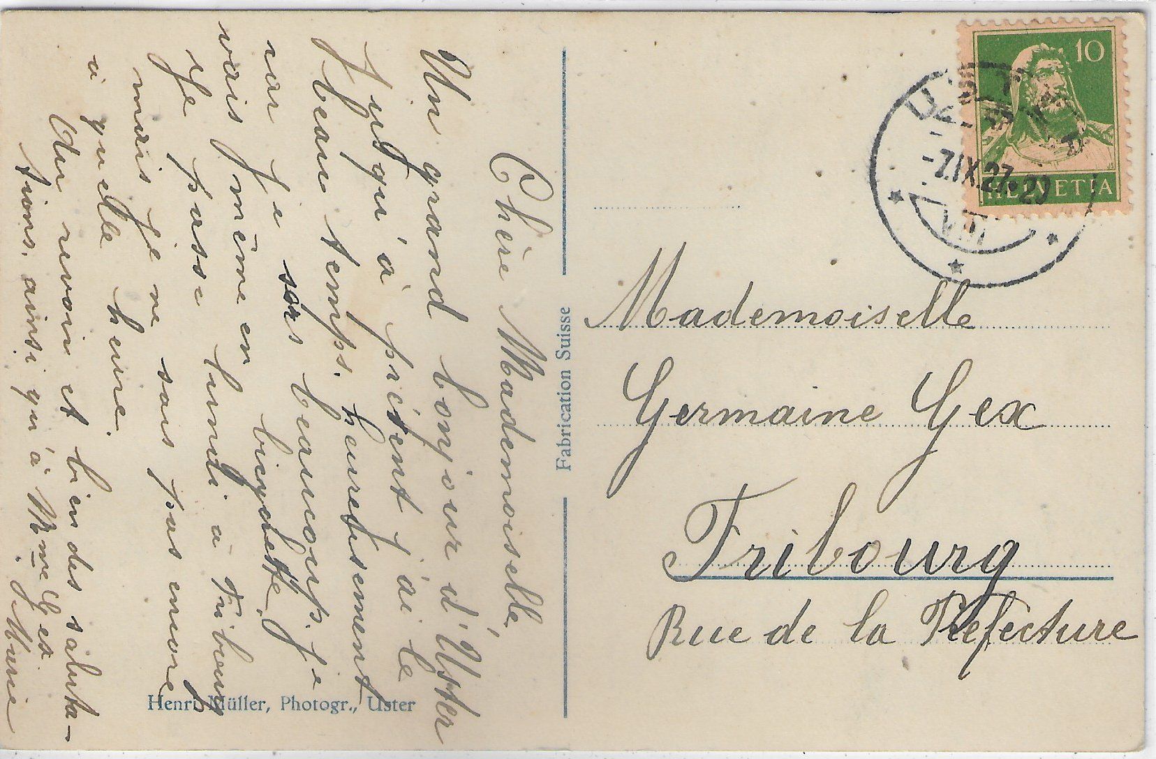 Cartes postales: Uster mit kath. Kirche – D'occasion à Ettingen par Kartenplanet 1