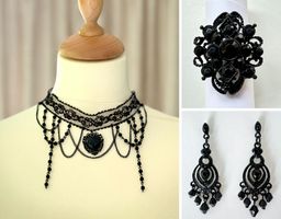 Bijoux assortis fantaisie noir gothique Claire's