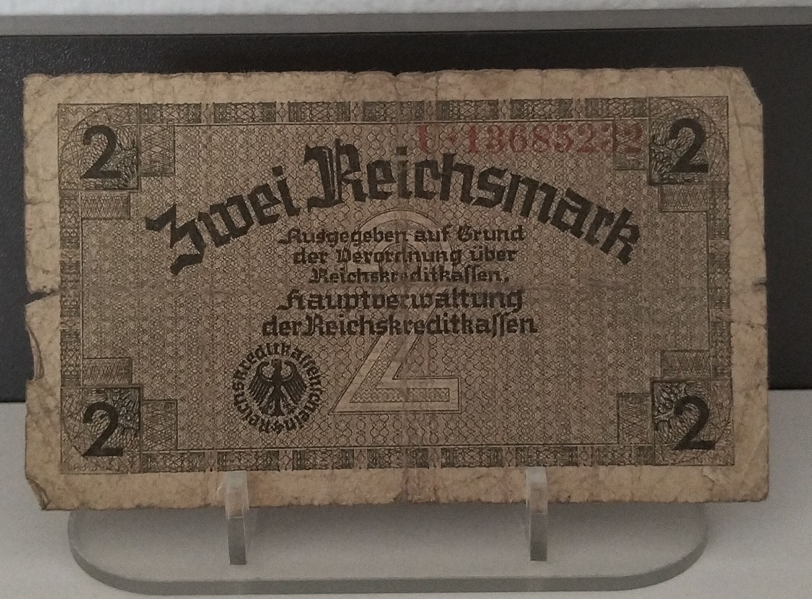 Banknoten: 2 Reichsmark  – Gebraucht aus Giubiasco von Bjiorn