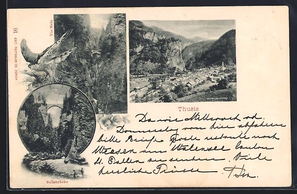 Cartes postales: Thusis, Solisbrücke, Totalansicht mit B – D'occasion à Berlin par bartko-reher