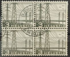 1949 Hochspannungsleitung Viererblock