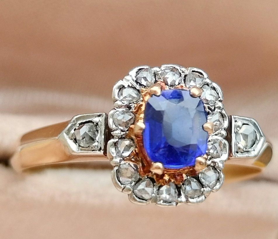 Anelli: Antiker Lolith Diamant 750 18ct Gold Ring – Usato da schwyz venduto da larry91sz 1