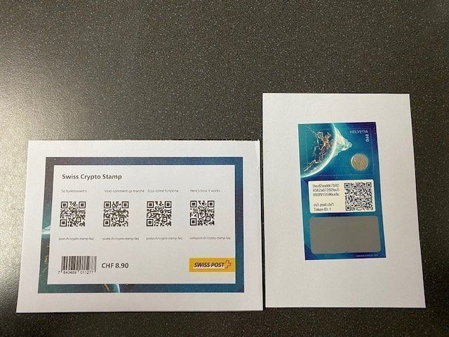 Alle Briefmarken: Swiss Crypto Stamp Token ID 1 Matterhorn – Gebraucht aus Emmen von Aribini 1