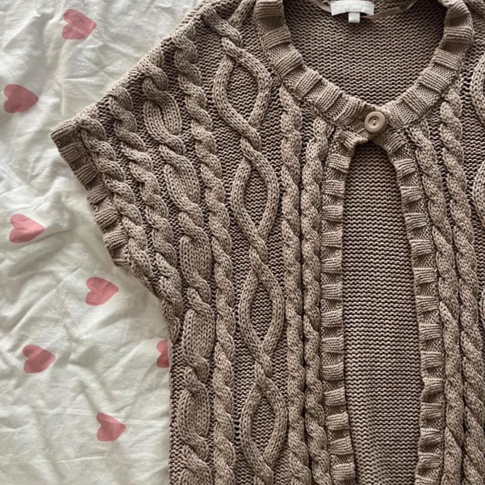 Bolero: Cream knitted cardigan with a button-up front, size L – Nuovo (secondo la descrizione) da Winterthur venduto da hachiscutecloset 3