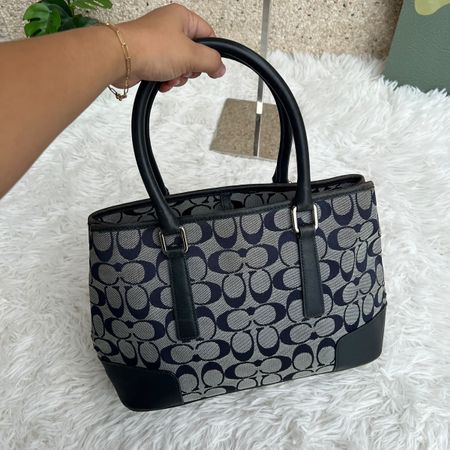 Coach Tasche Signature Jacquard Leder Handtasche 29x21cm