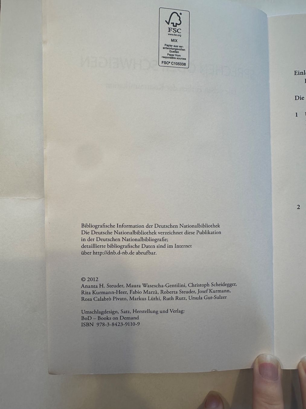 Libri: Sprechen oder Schweigen Ananta H. Steuer et al. – Usato da Boll venduto da Ha-Se 3