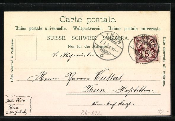 Cartes postales: AK Interlaken, Altes Kloster, 1899 – D'occasion à Berlin par bartko-reher 1