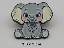 Ansteck Pin - ELEFÄNTLI - Emaille - Goldfarben - 3,3x3cm