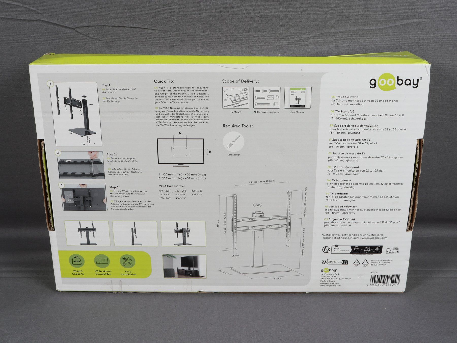 Fixations: GOOBAY TV MOUNT TABLE STAND 32-55 ZOLL M – Neuf (Voir description) à Steinen par Restwert_Steinen 6