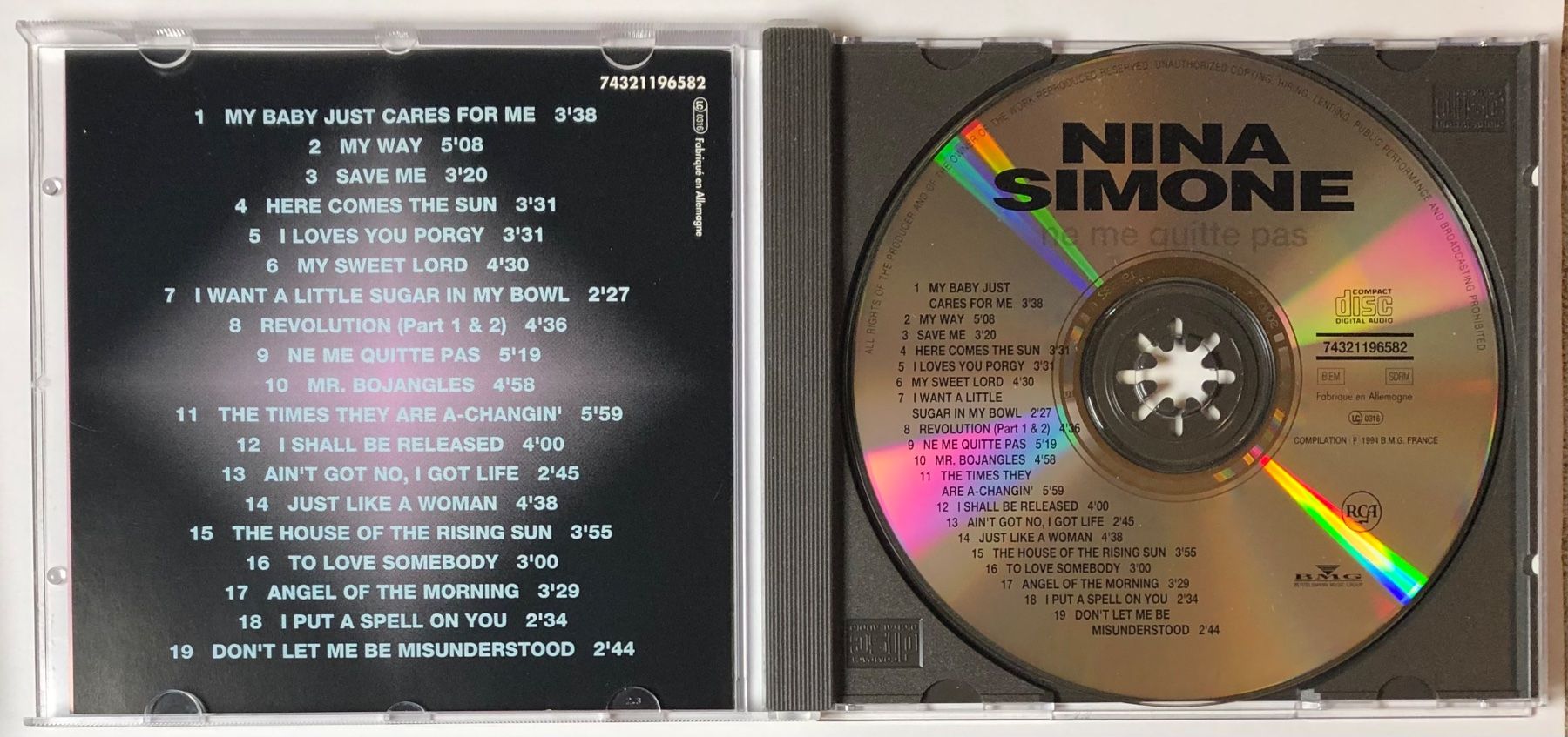 CD: NINA SIMONE - NE ME QUITTE PAS – Usato da Poliez-Pittet venduto da Newtown-Records 2