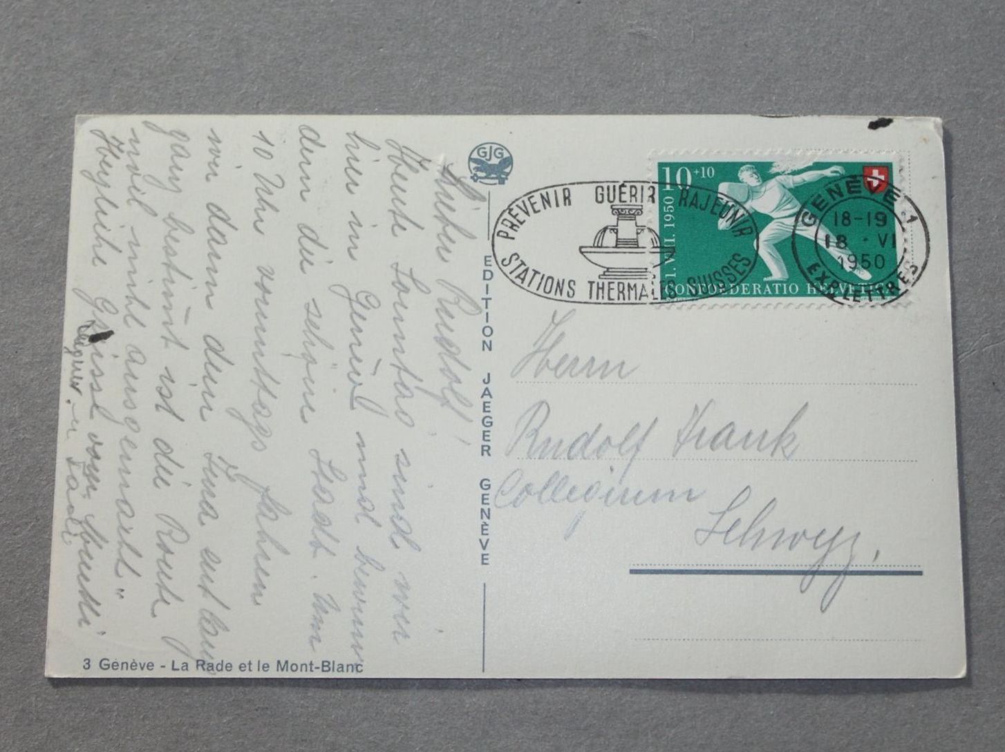 Cartoline postali: Alte Ansichtskarte Genéve  gestemp.1950 – Usato da Kriens venduto da Wolly85