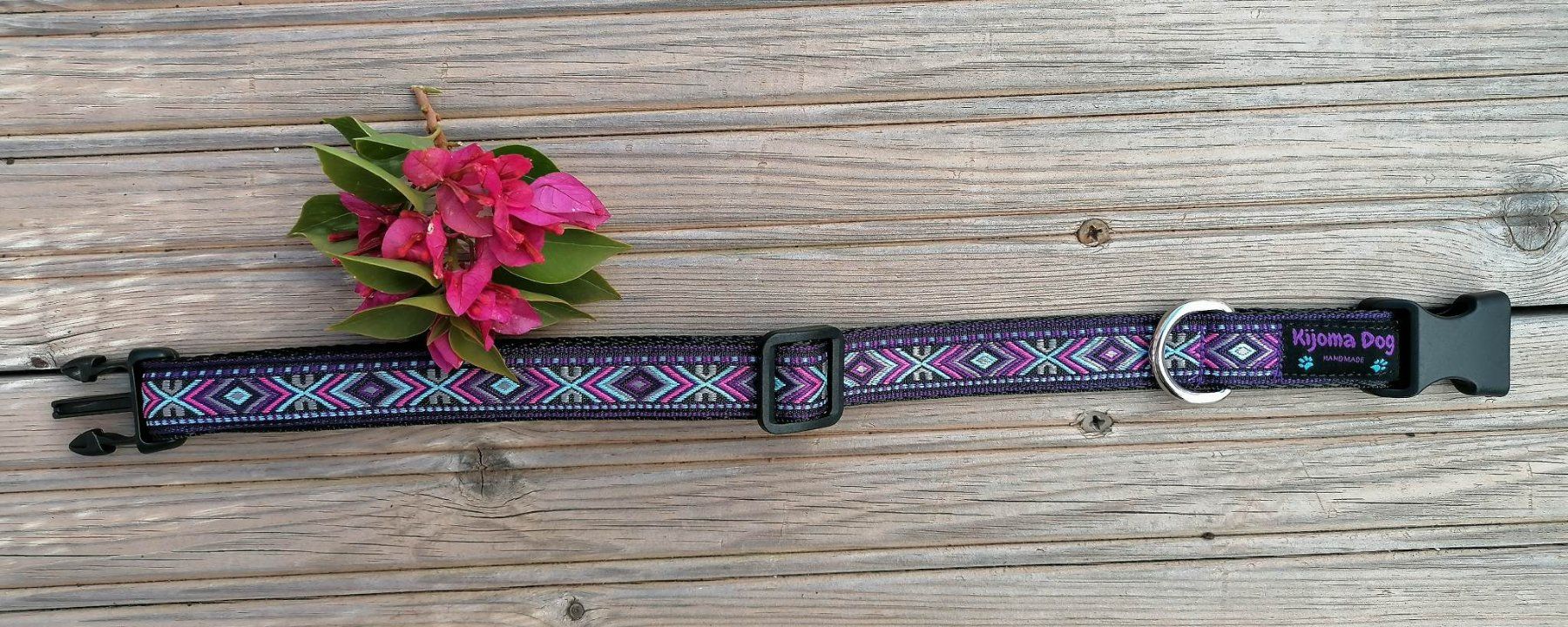 Guinzagli & Collari: Hundehalsband 2cm "Viola" handgemacht – Nuovo e nell'imballaggio originale da Grenchen venduto da KijomaDog 2
