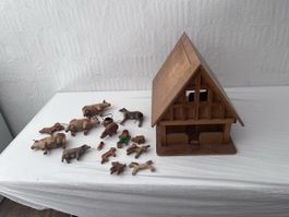 Bauernhof aus Holz mit Tierfiguren (59)