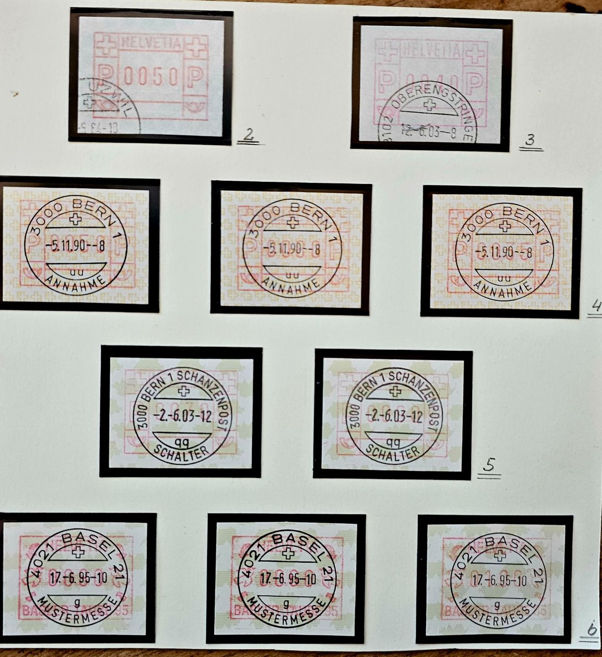 Alle Briefmarken: SCHWEIZ - ATM Vollstempel – Gebraucht aus Les Valettes von Nuba1