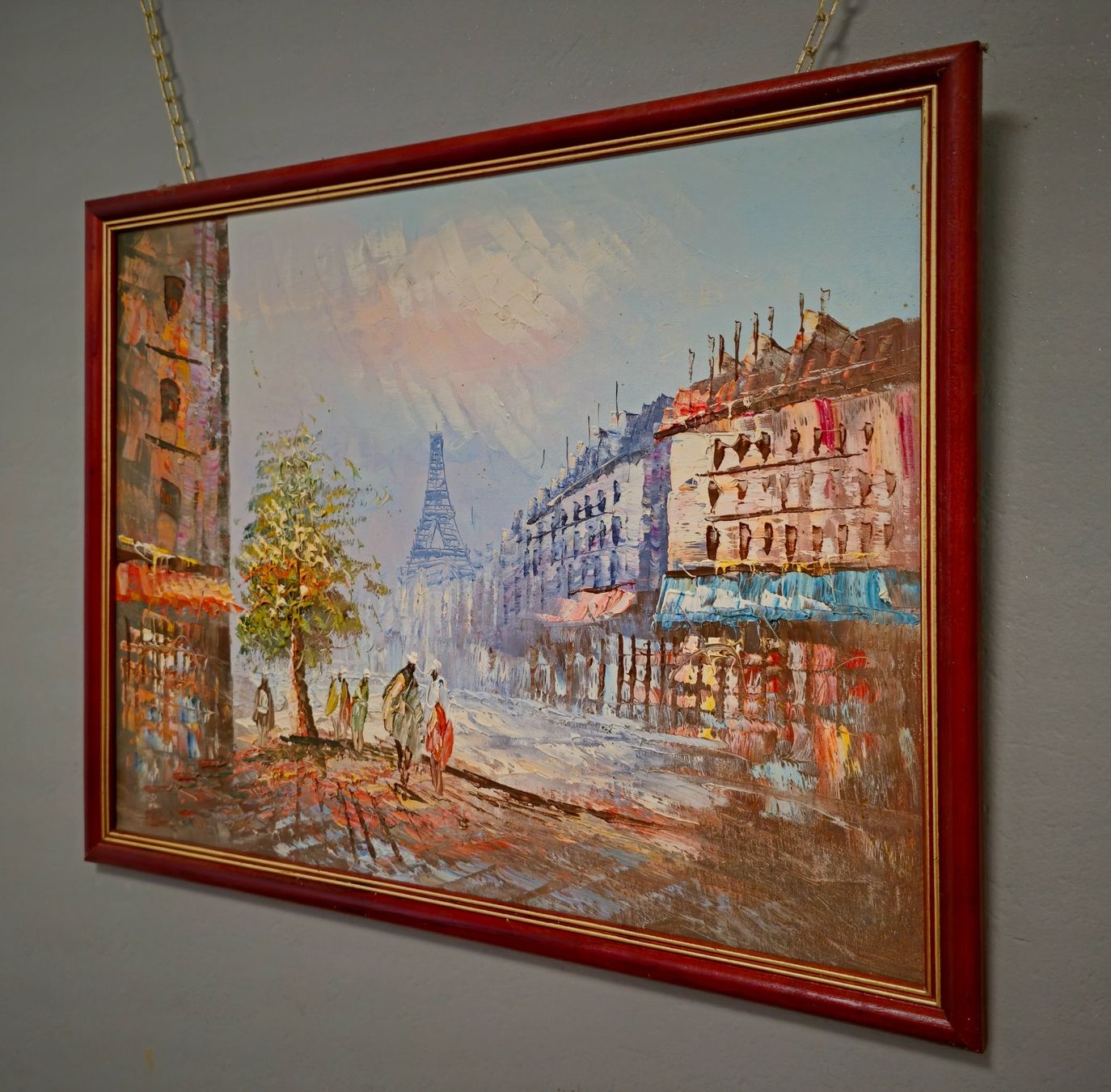 Gemälde: Vintage Paris-Ölbild, Eiffelturm im Impressionismus, gerahmt – Gebraucht aus Bern von Djenestra 2