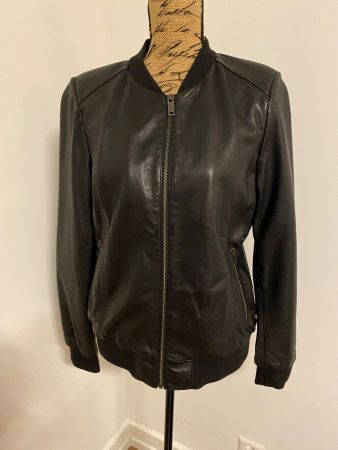Veste en cuir véritable AIM, noire taille 40