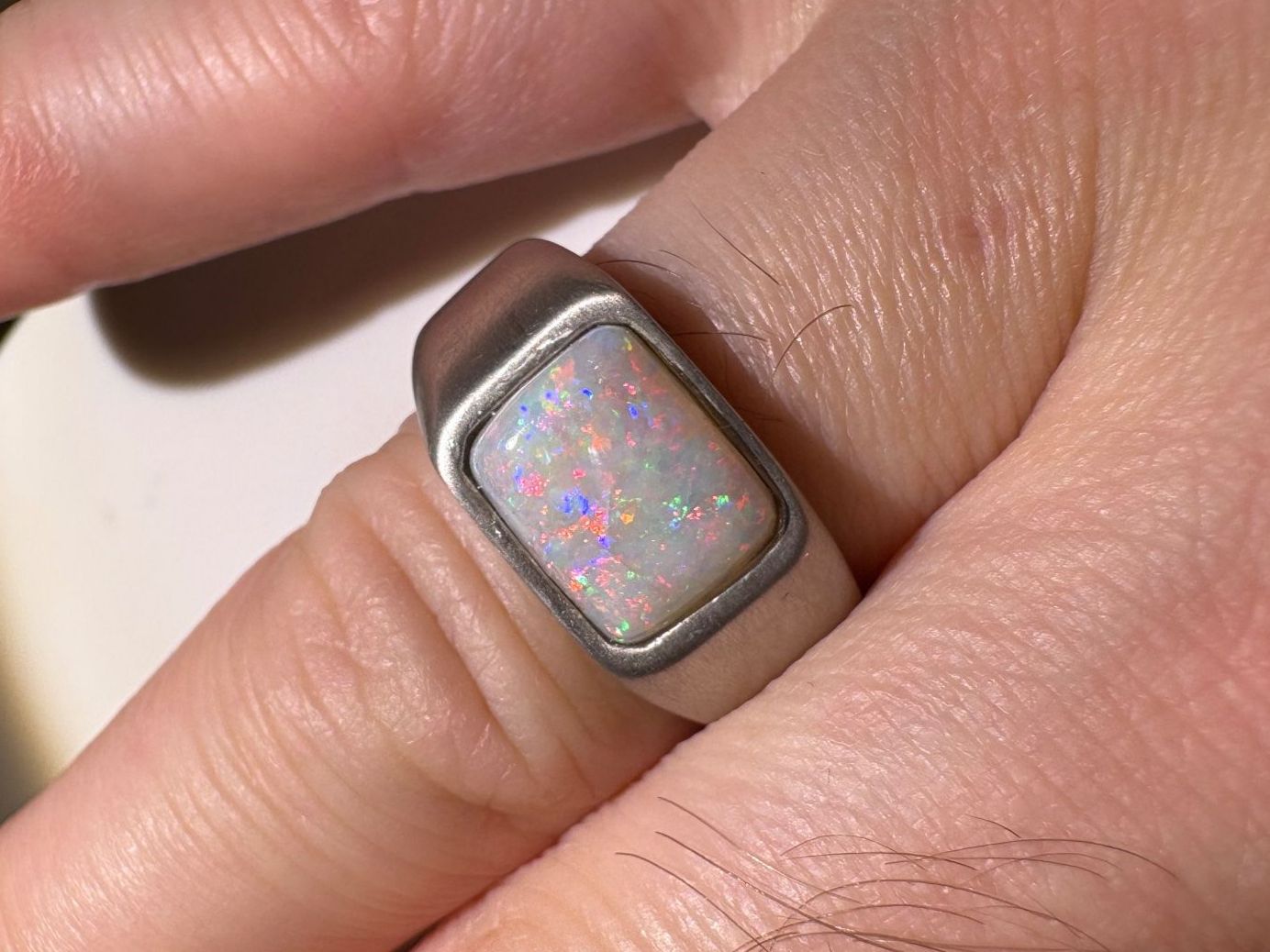 Anelli: Ring Australischer Crystal-Opal+Silber, variable Grösse – Nuovo (secondo la descrizione) da Wilen b. Wil venduto da Tschirio 7